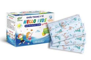 Khẩu Trang Y Tế Hello Kids ( Hoạ tiết khủng long con - 50 cái / hộp )